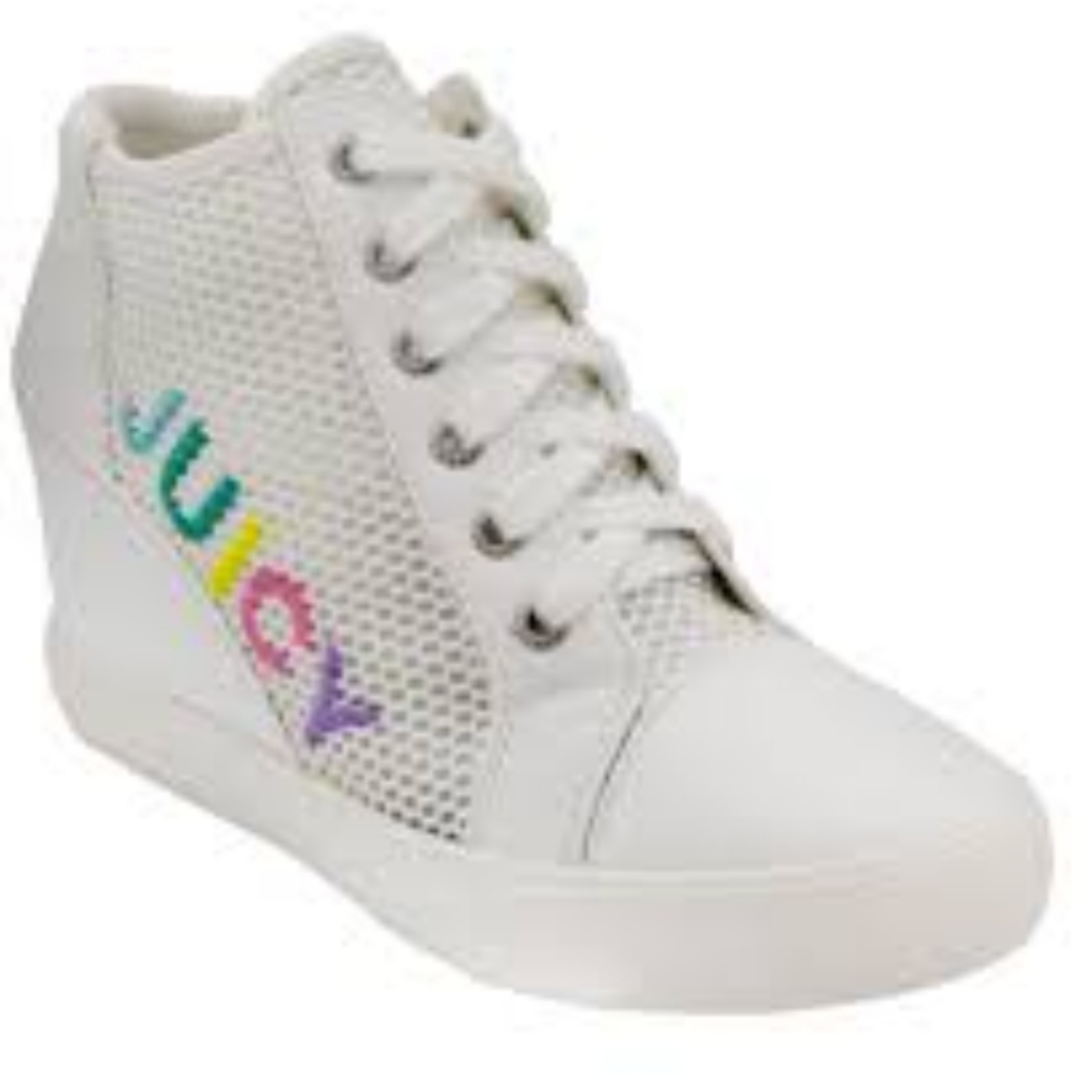 Juicy Couture Jump White Wedge Sneakers Size 9